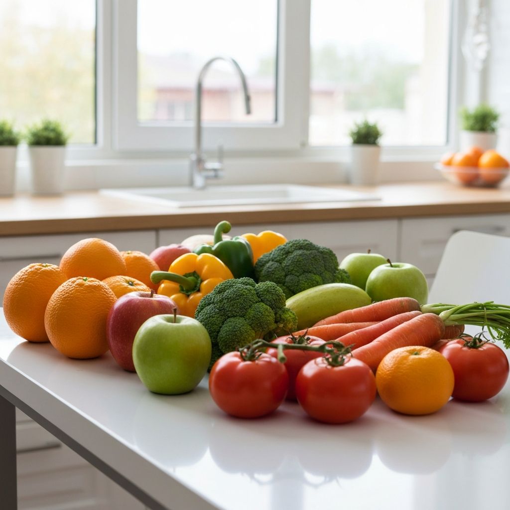 Frische Lebensmittel und gesunde Ernährung